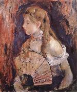 Berthe Morisot The girl holding the fan Spain oil painting artist